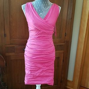 Nicole Miller twist strap pink dress